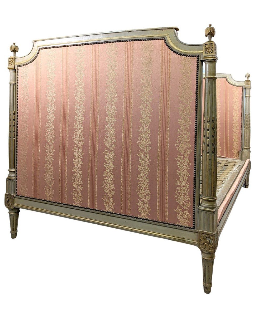 Louis XVI Lacquered Bed From The 18th Century Mounted With Bottom Pulls-photo-4