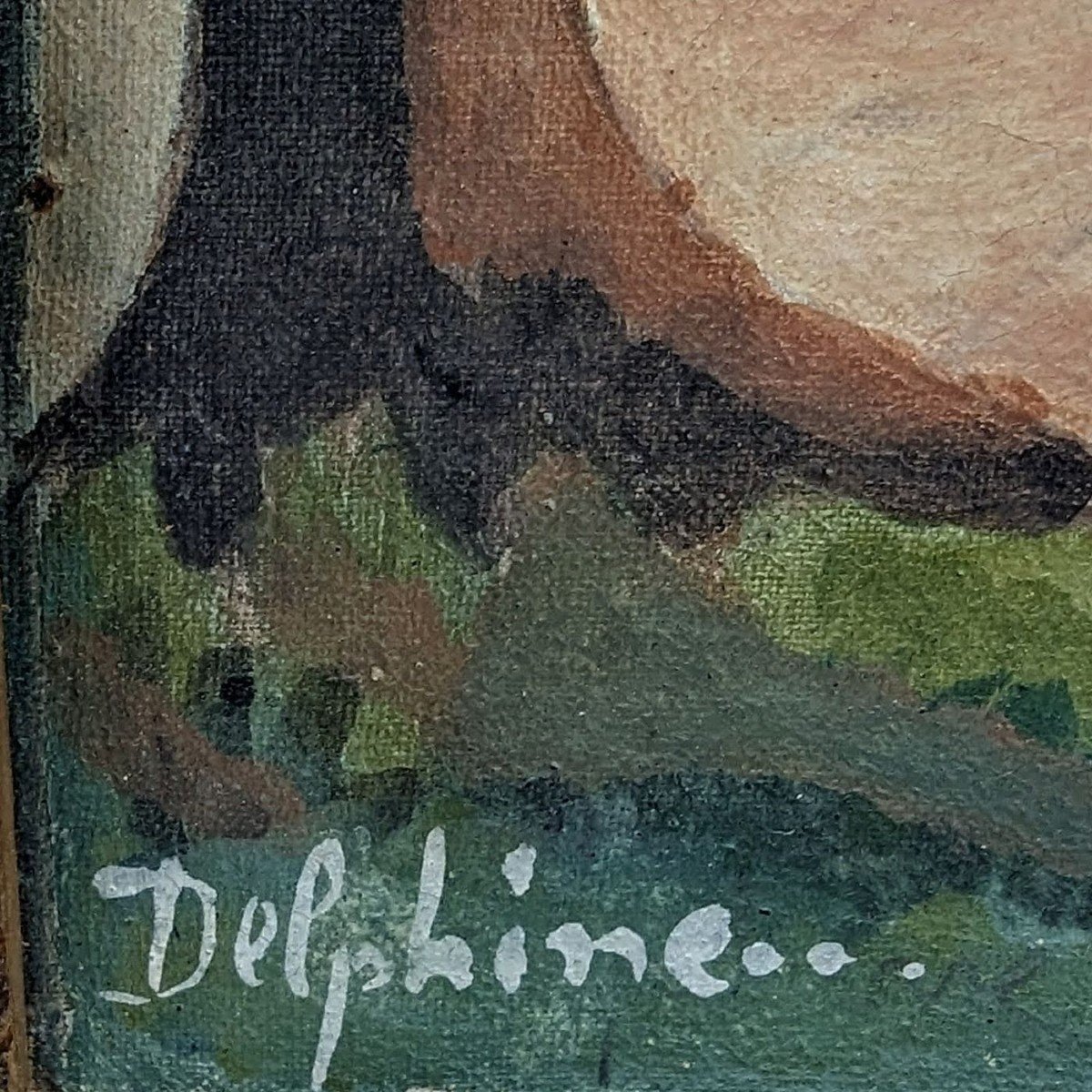 Oil On Canvas Scene Of Life In Madagascar Malagasy School Signed Delphine-photo-3