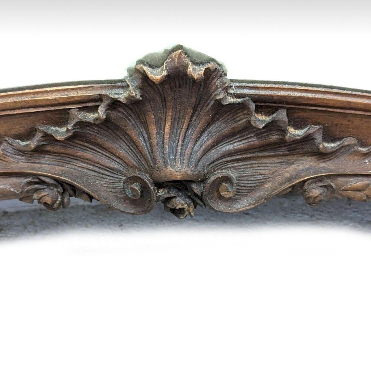 Miroir En Bois Naturel De Style Louis XV à Décor d'Angelots -photo-2