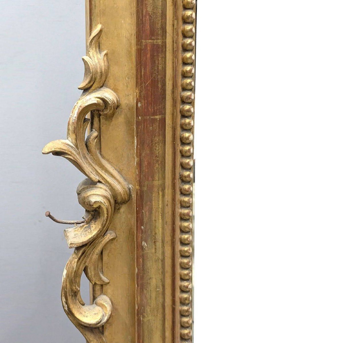 Napoleon III Mirror In Wood And Gilded Stucco With Putti Decor -photo-2