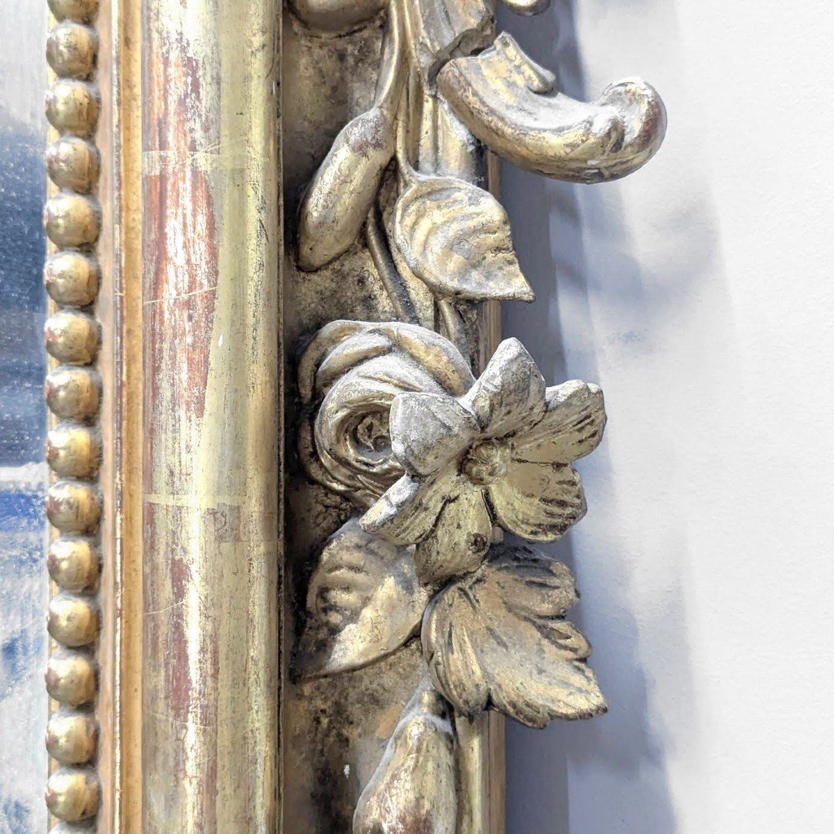 Napoleon III Mirror In Wood And Gilded Stucco With Putti Decor -photo-3