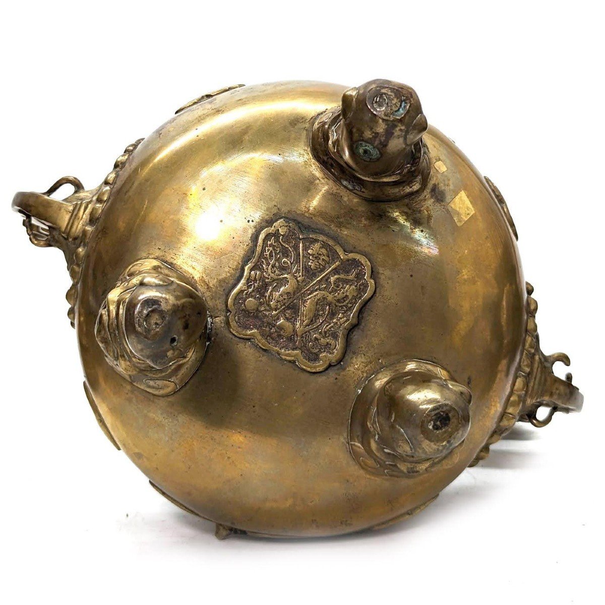 19th Century Chinese Bronze Incense Burner With Foo Dog Decor  -photo-4