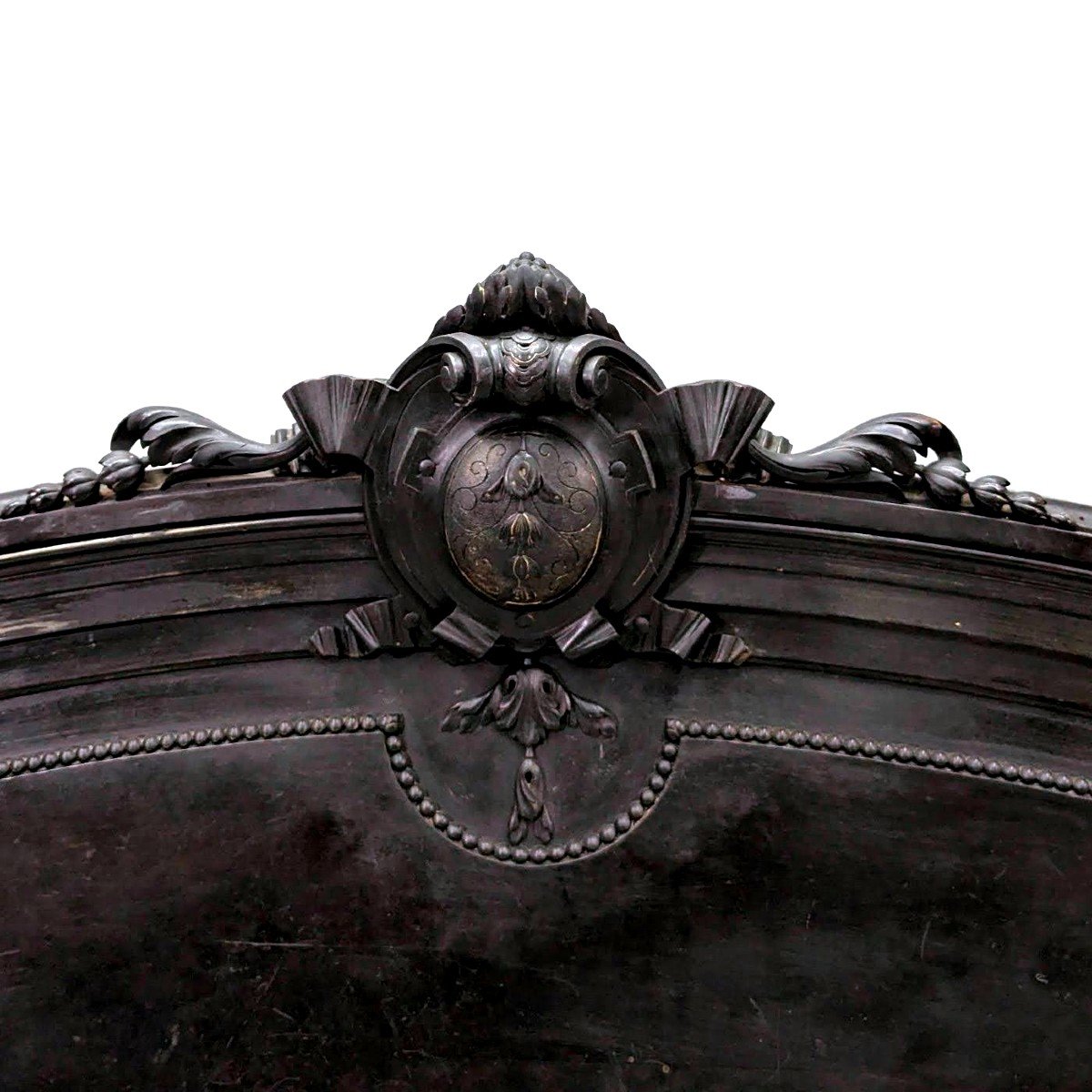 Napoleon III Bed With Lacquer Panel Decor And Japanese Inlays, Meiji Period-photo-4