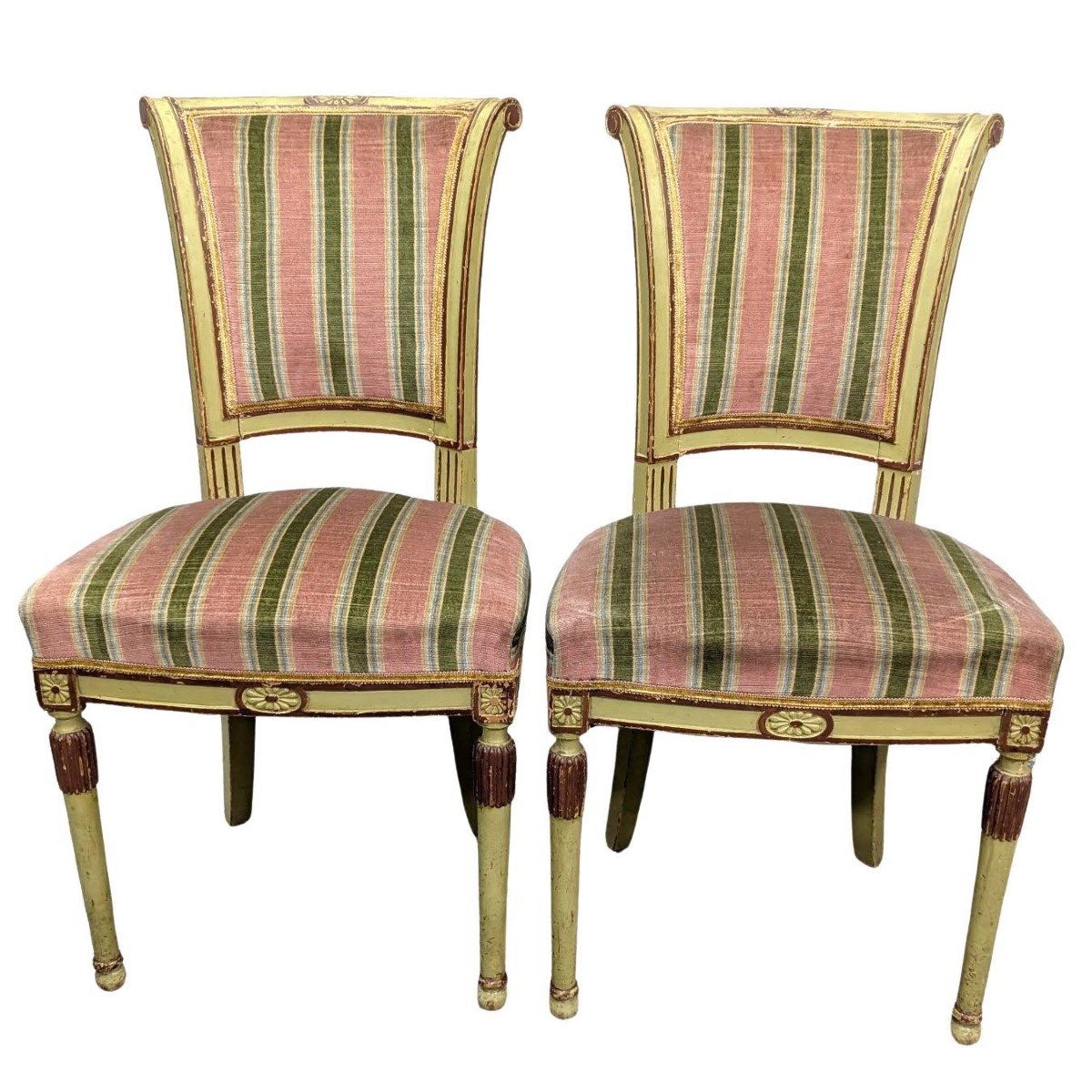 Salon directoire laqué peint époque 1880/1900-photo-2