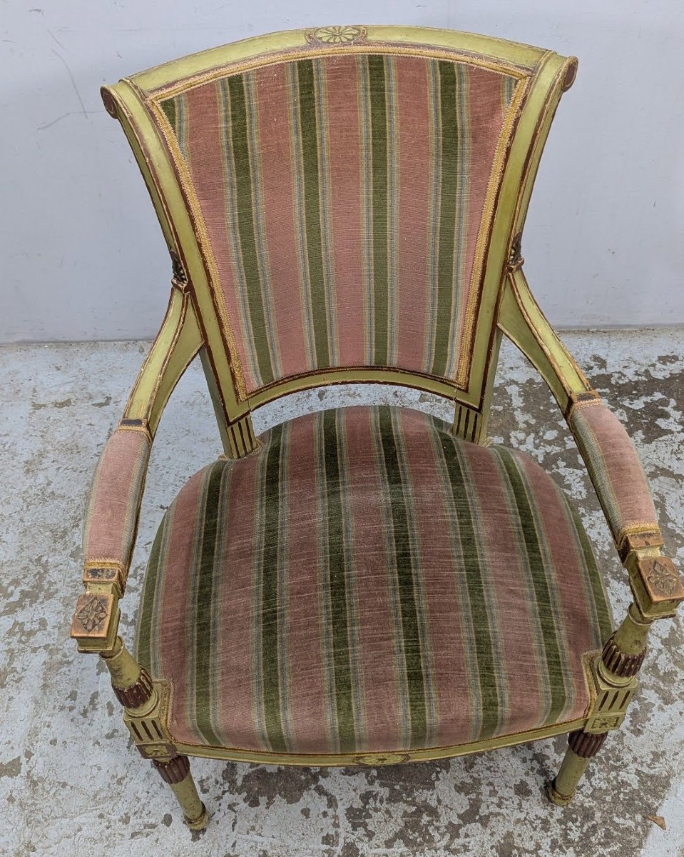 Salon directoire laqué peint époque 1880/1900-photo-4