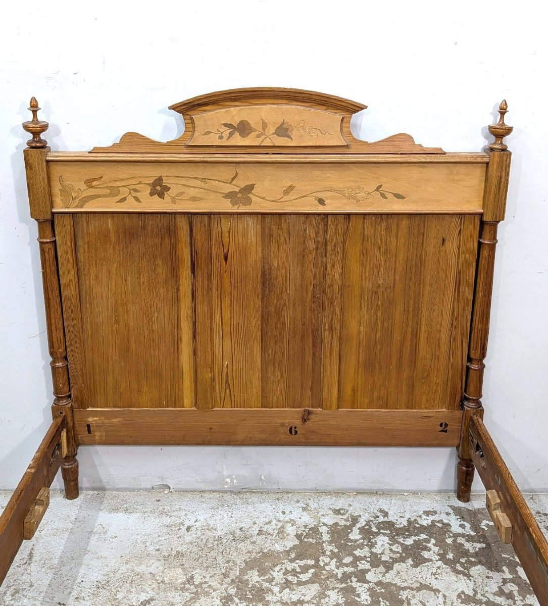 Art Nouveau Bedroom With Marquetry From The Nancy School, Wardrobe, Bed, Bedside Table-photo-1