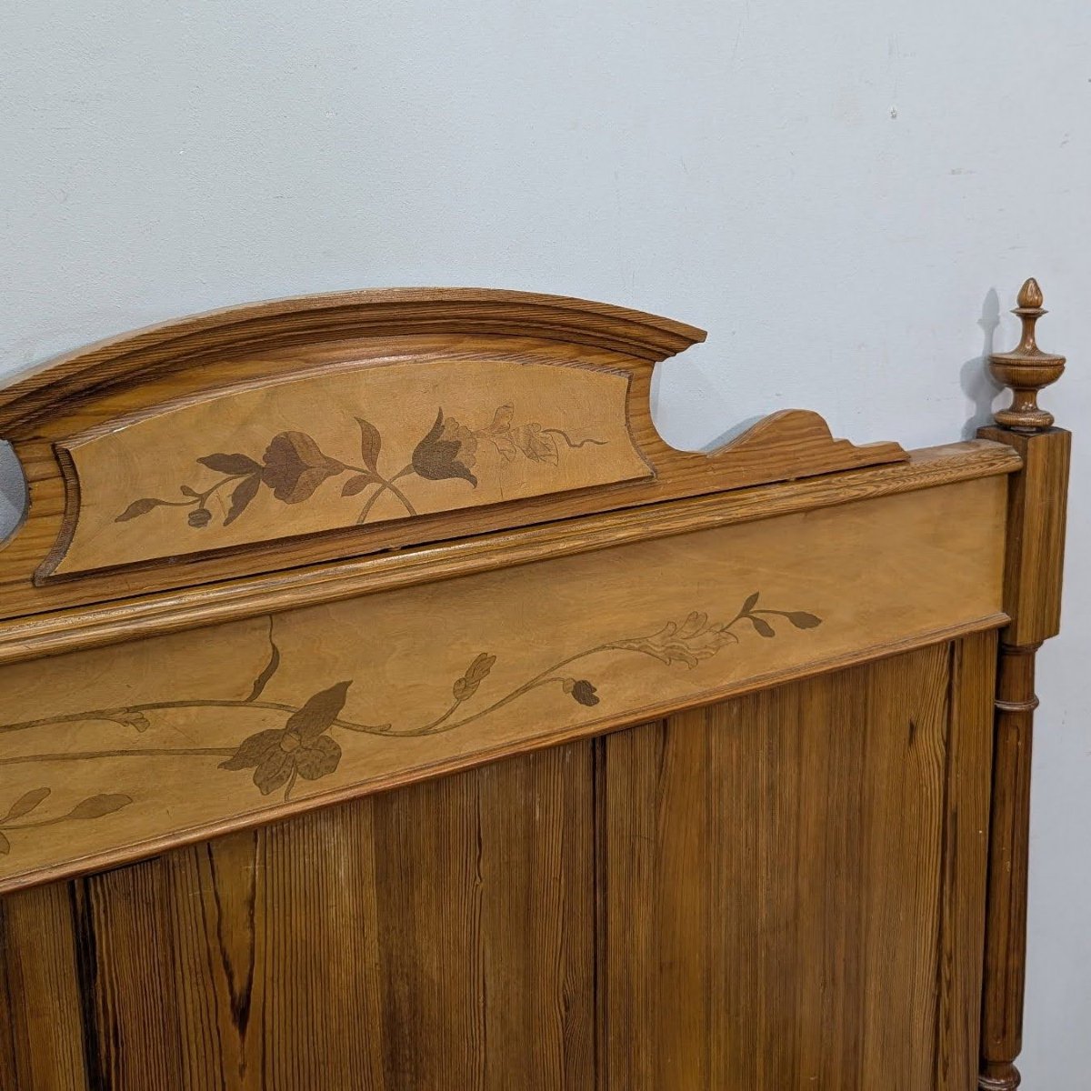 Art Nouveau Bedroom With Marquetry From The Nancy School, Wardrobe, Bed, Bedside Table-photo-5