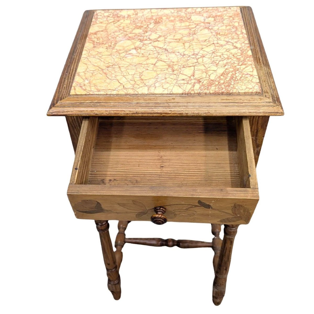 Art Nouveau Bedroom With Marquetry From The Nancy School, Wardrobe, Bed, Bedside Table-photo-6