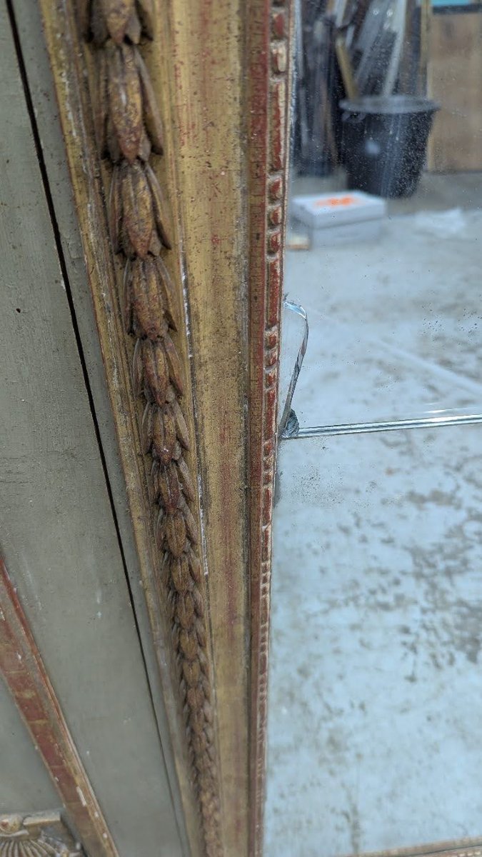 Louis XVI Period Trumeau In Lacquered Wood From The Late 18th Century.  -photo-7