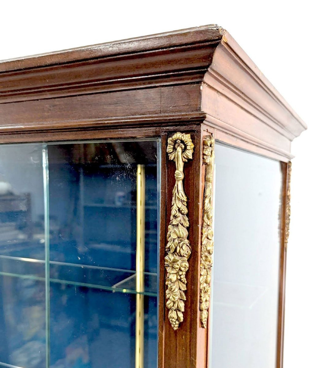 Paire de grandes vitrine d'exposition de style Louis XVI .-photo-4