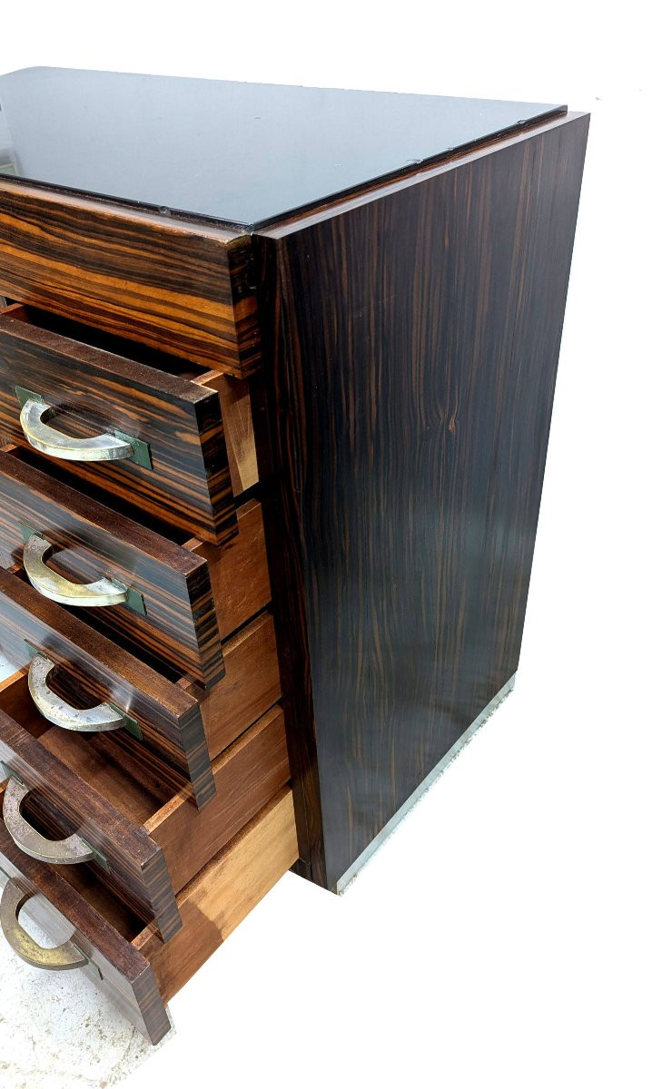 Pair Of Art Deco Modernist Macassar Ebony Sideboards, 1930s-photo-4