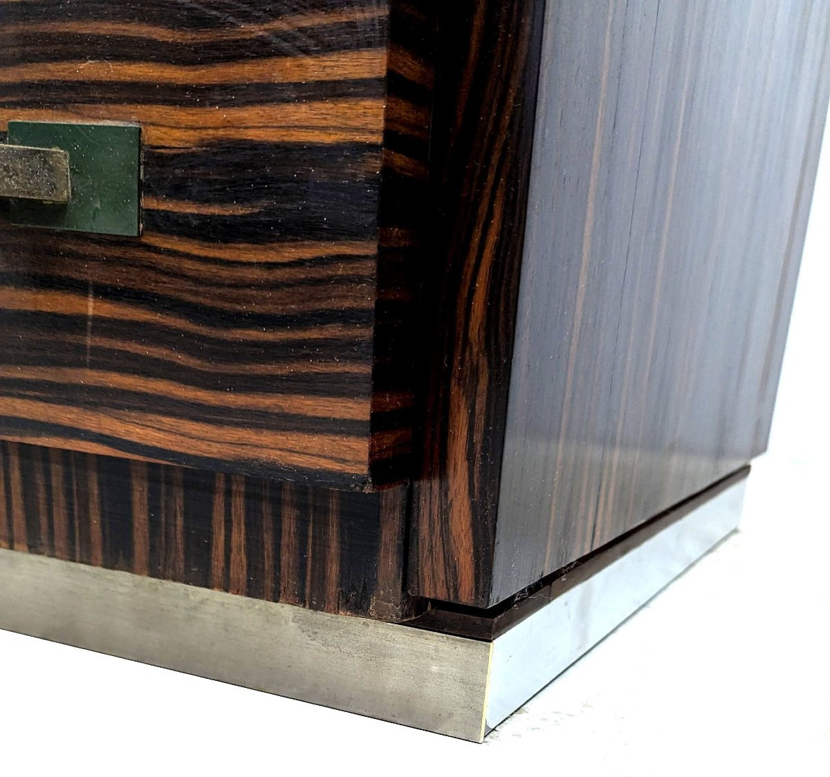 Pair Of Art Deco Modernist Macassar Ebony Sideboards, 1930s-photo-5