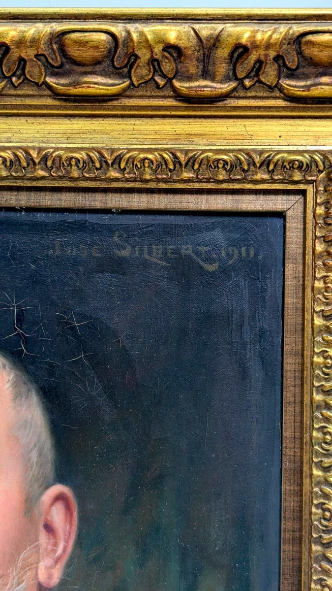 José Silbert huile sur toile portrait dePortrait de Lucien Estrine, président de la Chambre de -photo-2