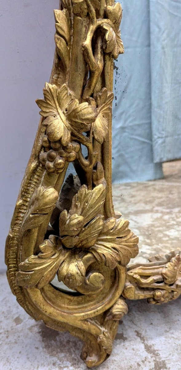 Large Beaucaire Mirror In Giltwood, 18th Century, Height 188cm-photo-4