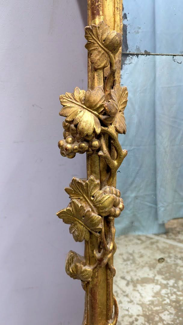 Large Beaucaire Mirror In Giltwood, 18th Century, Height 188cm-photo-3