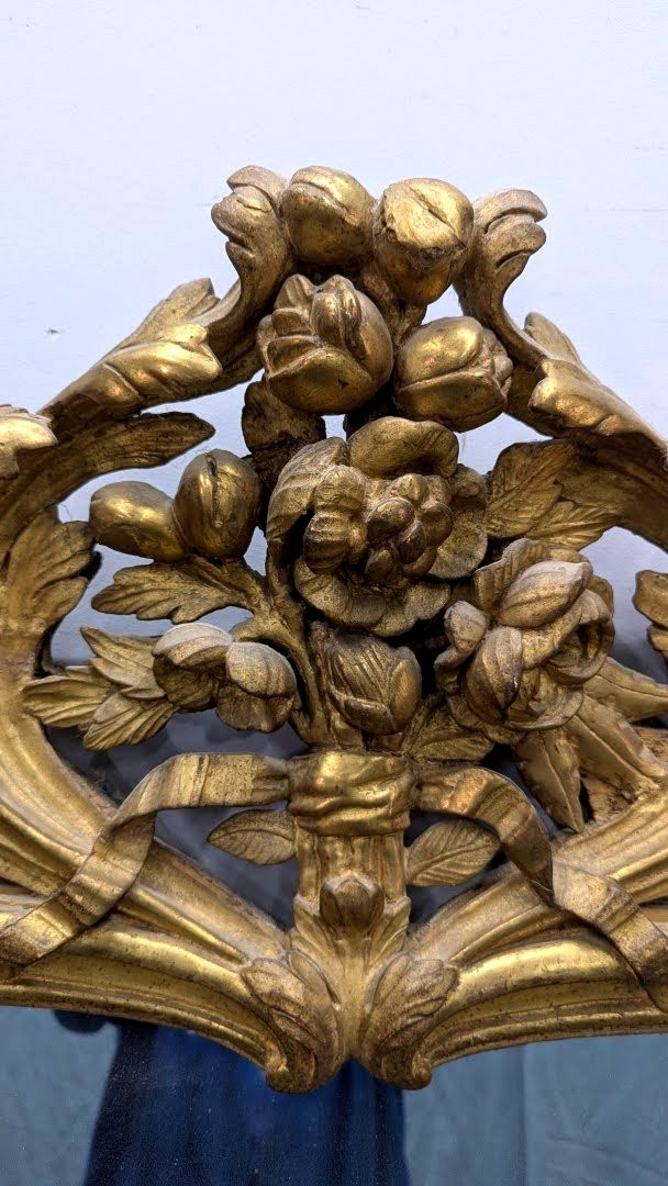 Large Beaucaire Mirror In Giltwood, 18th Century, Height 188cm-photo-5