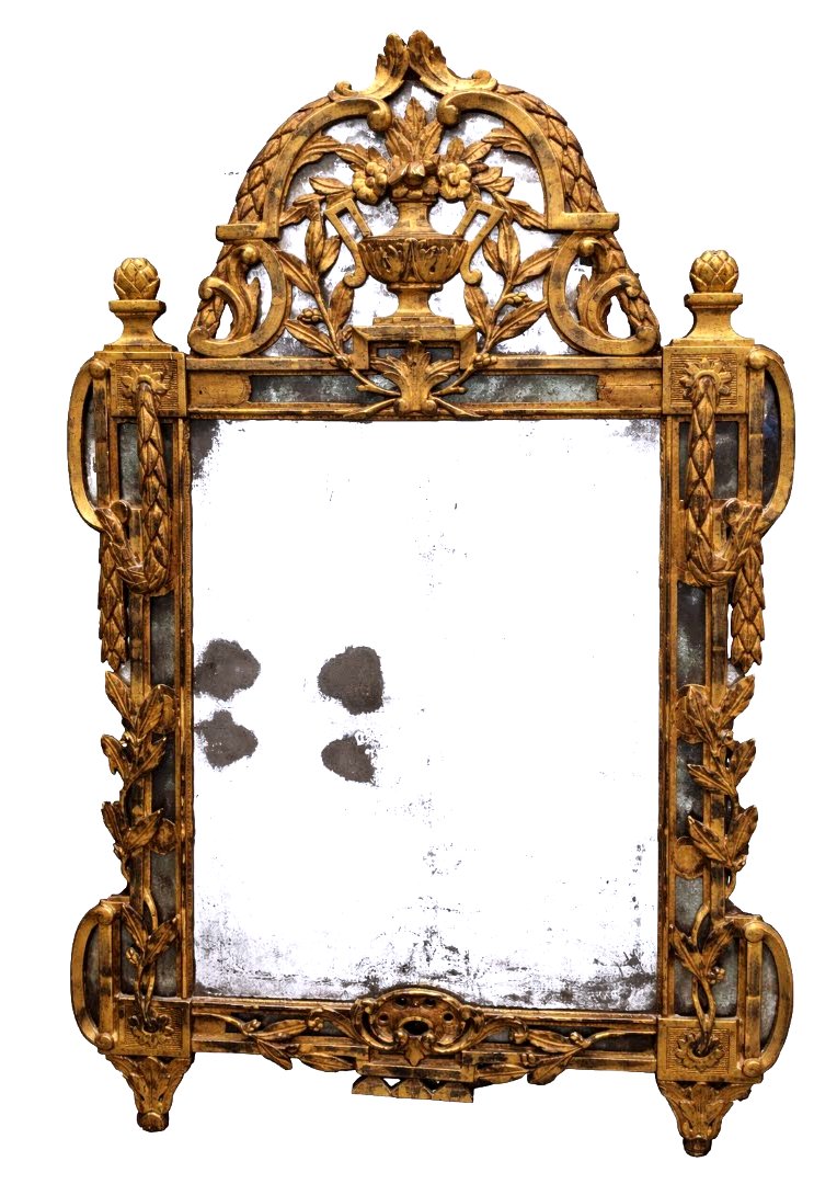 Giltwood Mirror From The 18th Century, Beaucaire Region, Height 149 Cm-photo-2