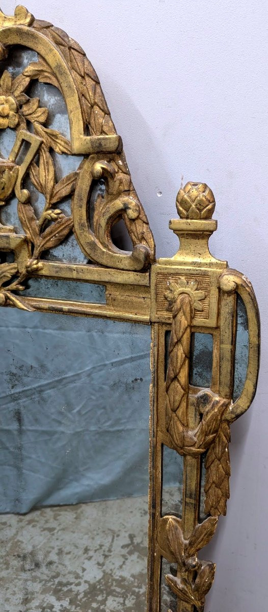 Giltwood Mirror From The 18th Century, Beaucaire Region, Height 149 Cm-photo-4
