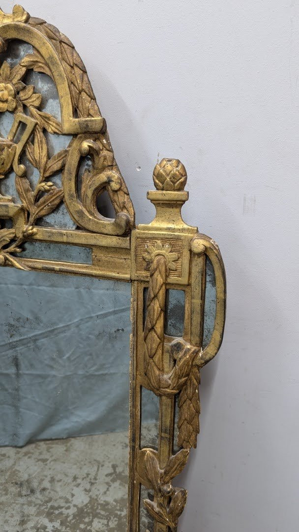 Giltwood Mirror From The 18th Century, Beaucaire Region, Height 149 Cm-photo-1