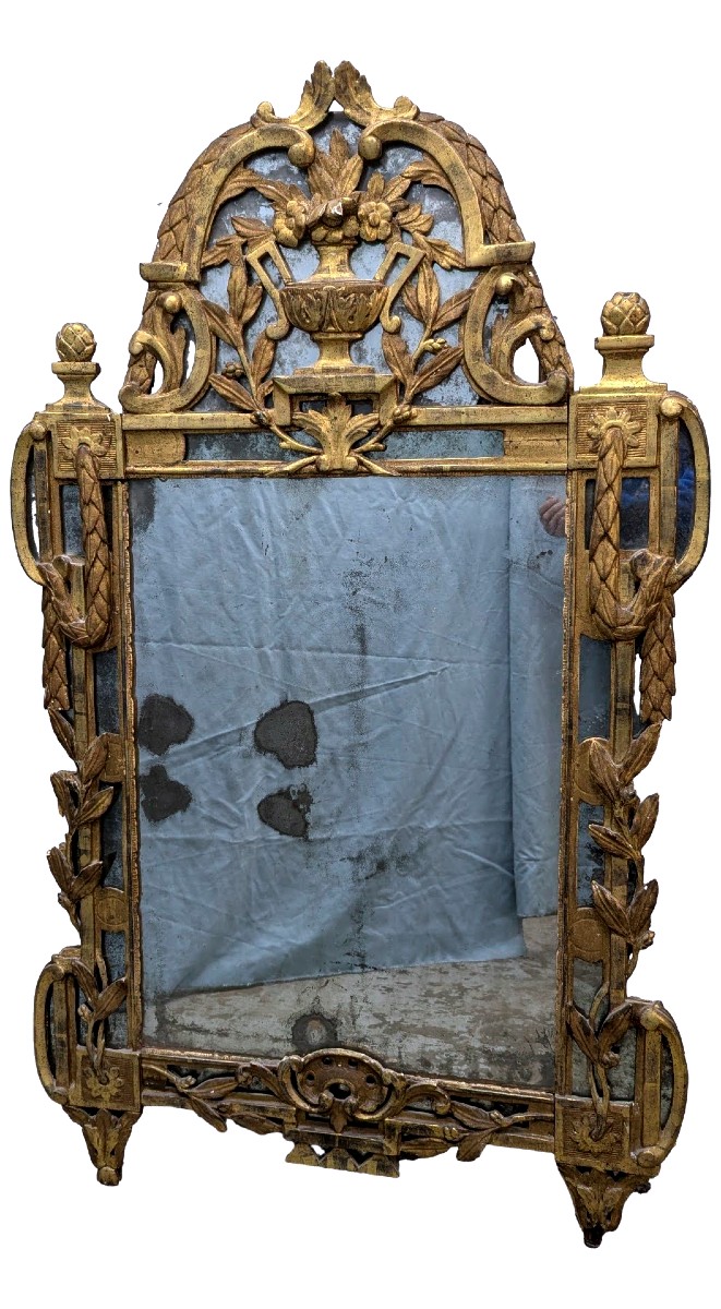 Giltwood Mirror From The 18th Century, Beaucaire Region, Height 149 Cm
