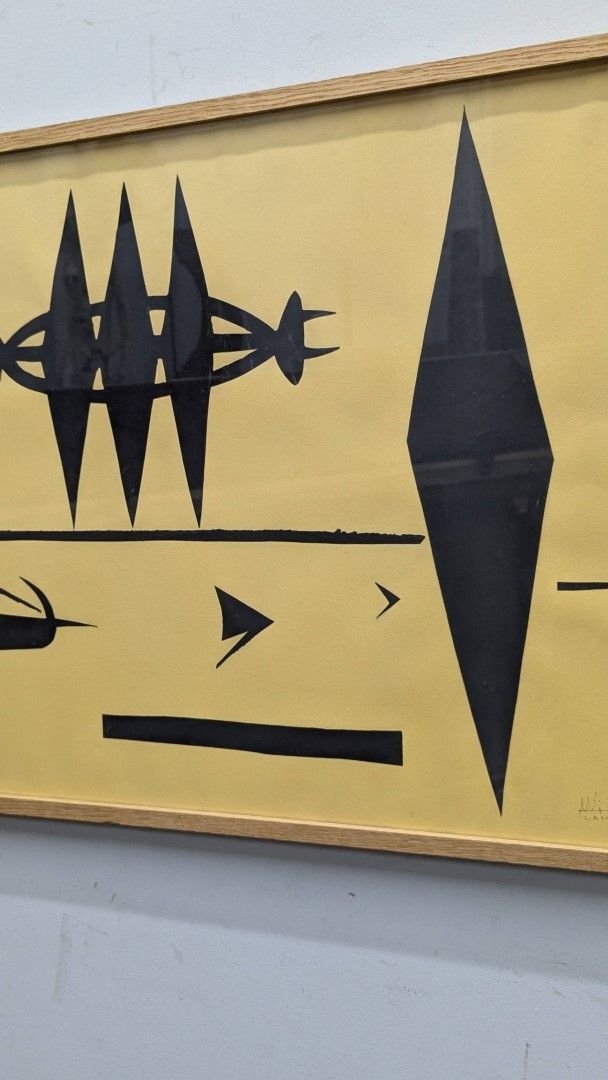 Wilfredo Lam 1952 Drawing Watercolor Collage -photo-3