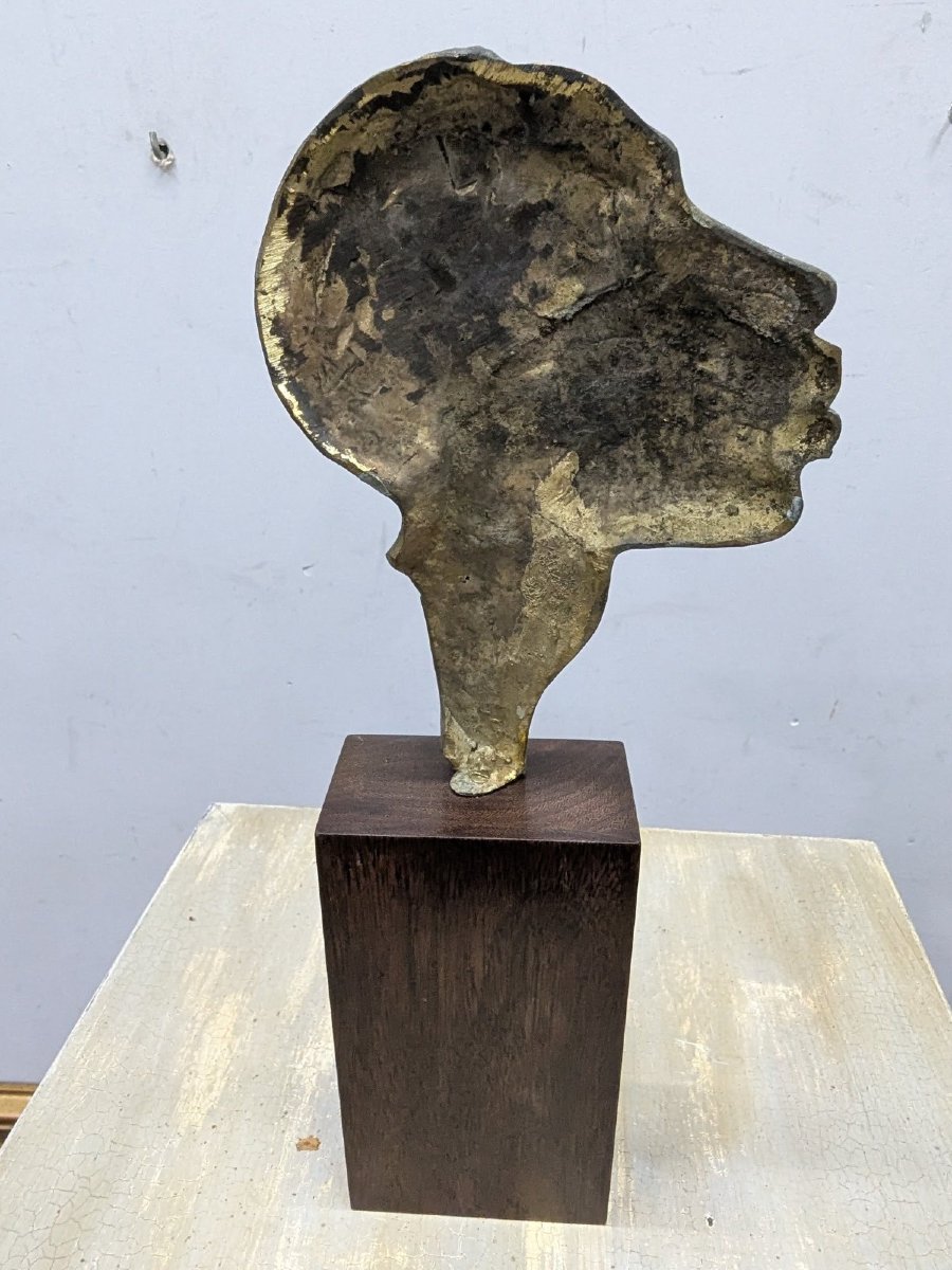 Tête d'africaine bronze 1930-photo-1