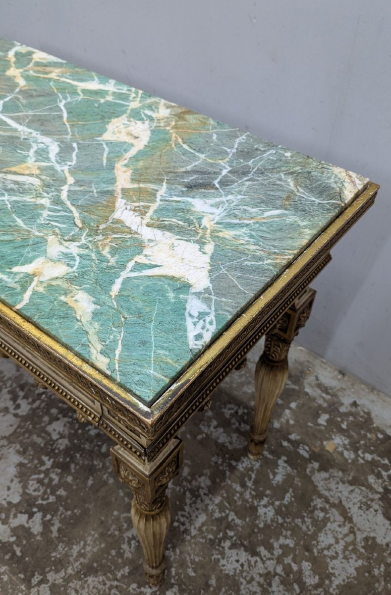 Louis XVI Style Console In Lacquered And Gilded Wood-photo-2