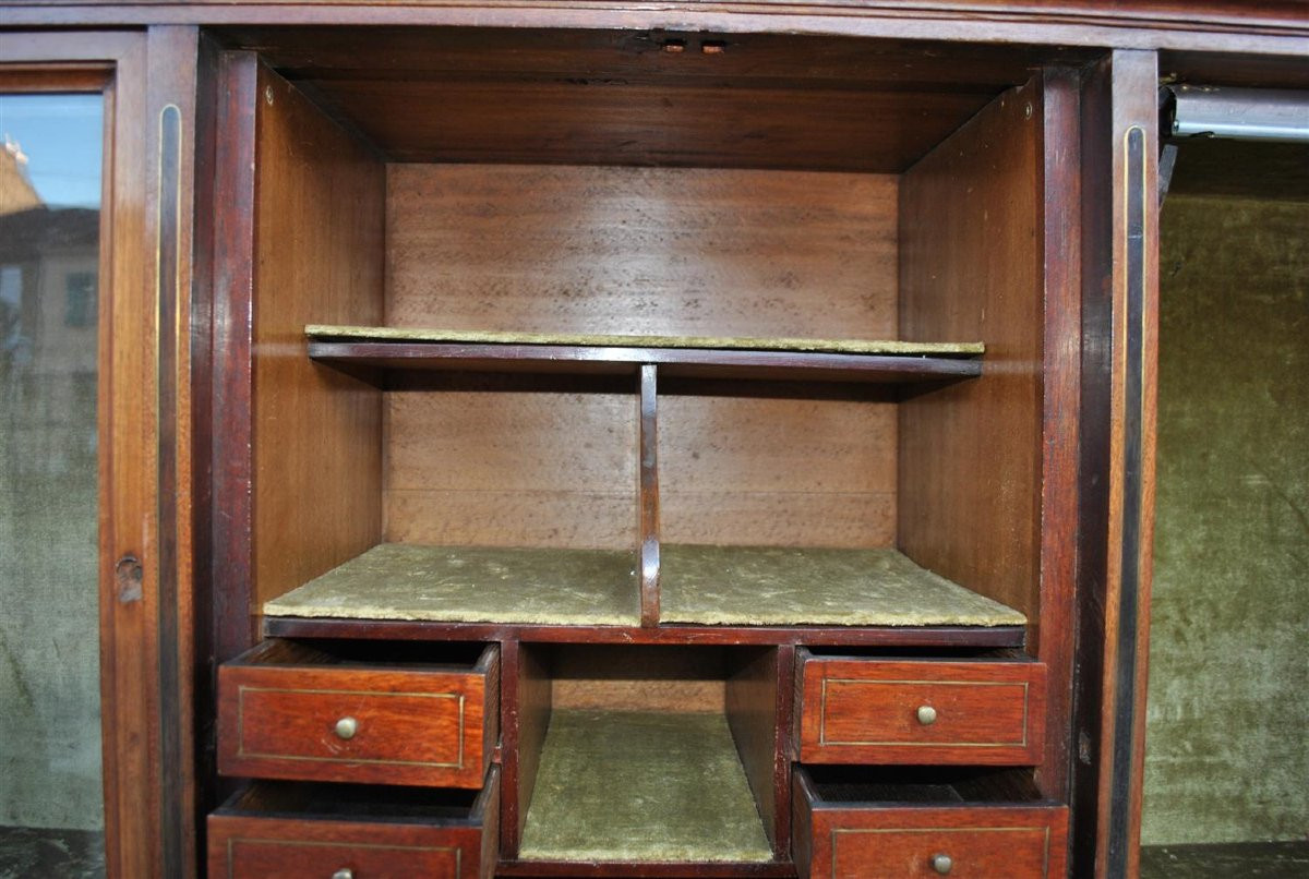 Bureau à cylindre d'époque Louis XVI directoire époque fin XVIIIème en acajou-photo-5