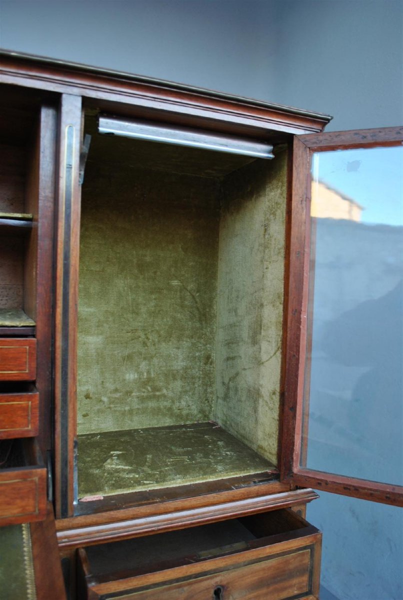 Bureau à cylindre d'époque Louis XVI directoire époque fin XVIIIème en acajou-photo-6