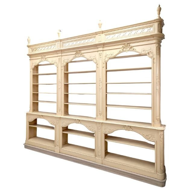 Large Bookcase With 19th Century Wood Paneling-photo-3