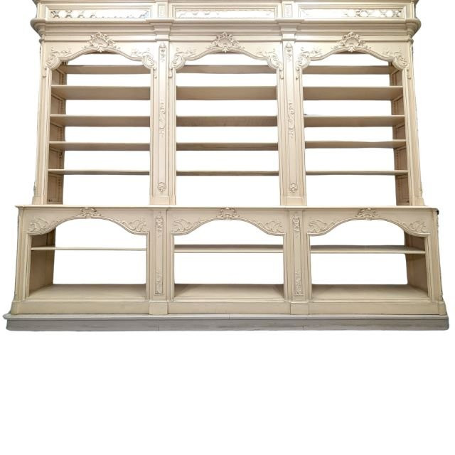Large Bookcase With 19th Century Wood Paneling-photo-5