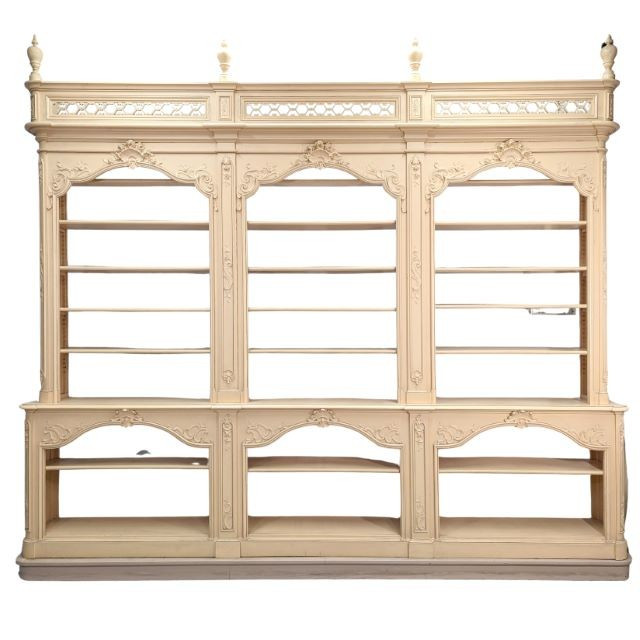 Large Bookcase With 19th Century Wood Paneling