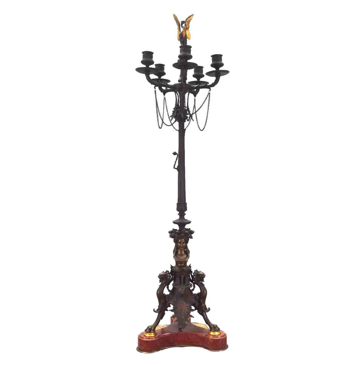 Bronze Candelabra Signed Barbedienne 19th Century (pair)-photo-5
