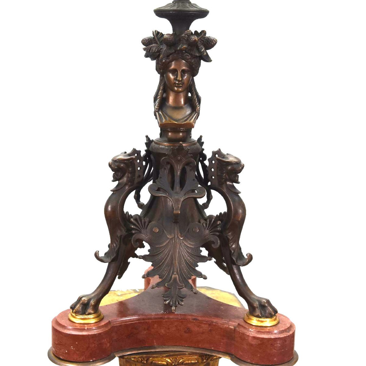 Bronze Candelabra Signed Barbedienne 19th Century (pair)-photo-6