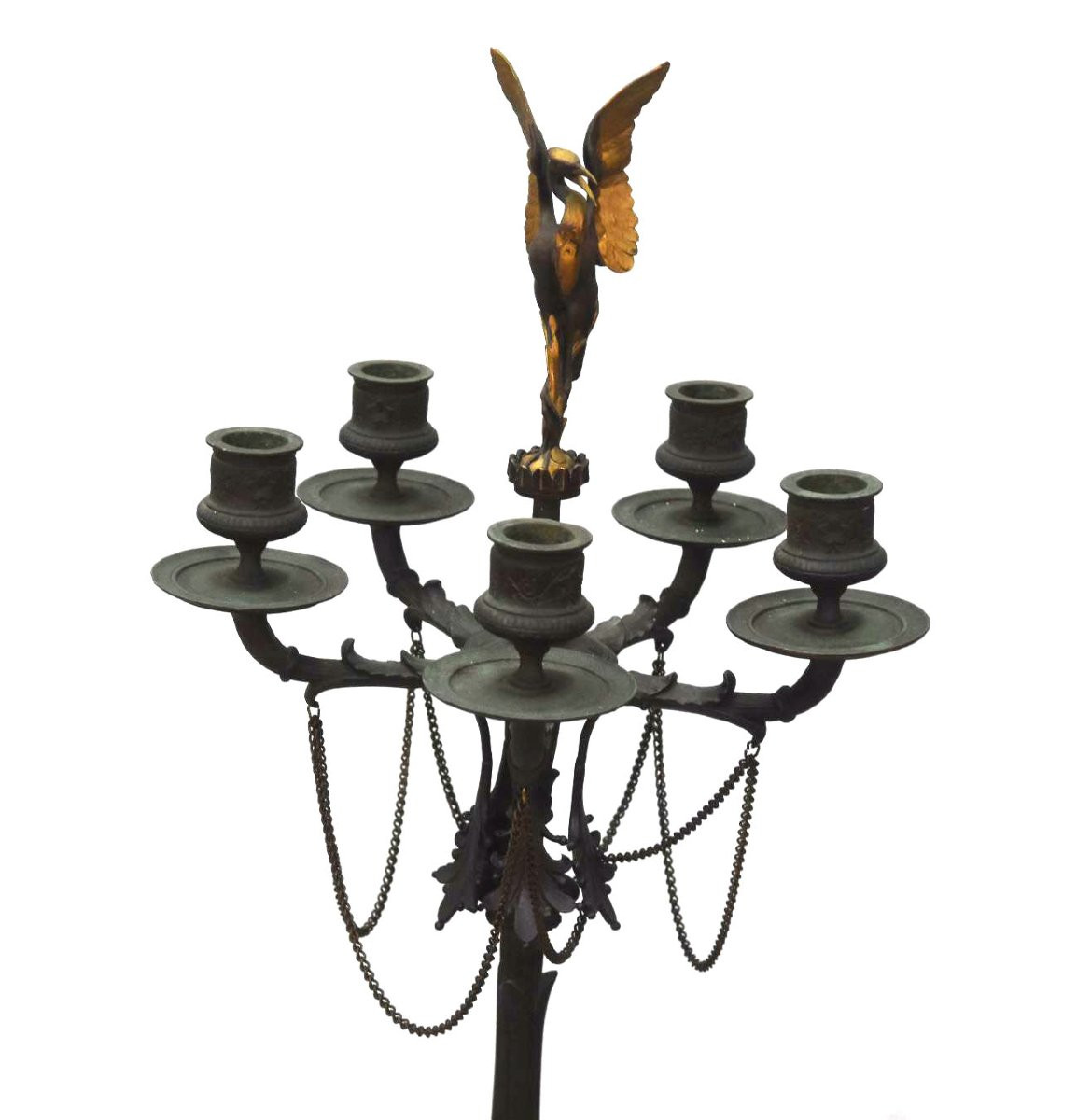 Bronze Candelabra Signed Barbedienne 19th Century (pair)-photo-7