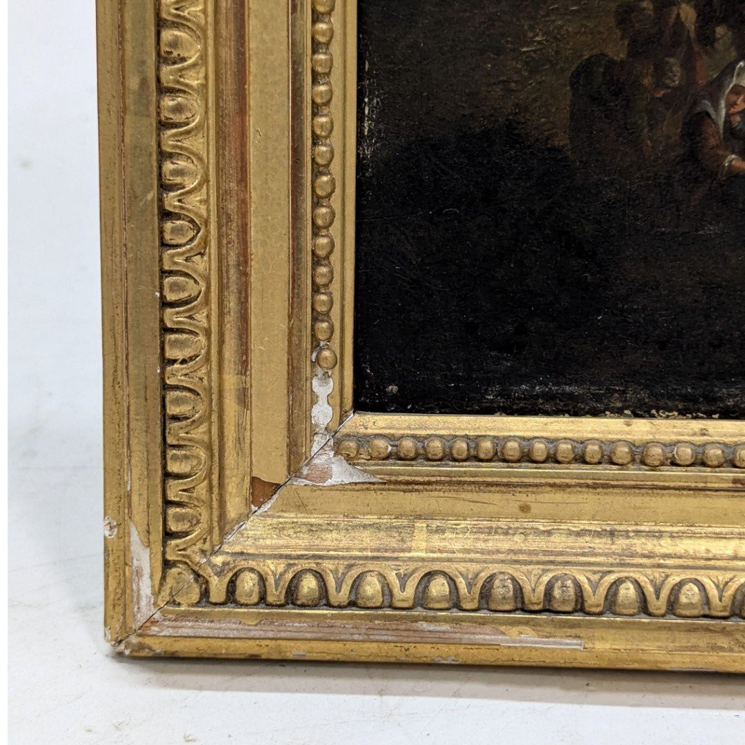 Les Moissonneurs Oil On Panel 18th Century Attributed To Théobald Michau-photo-4
