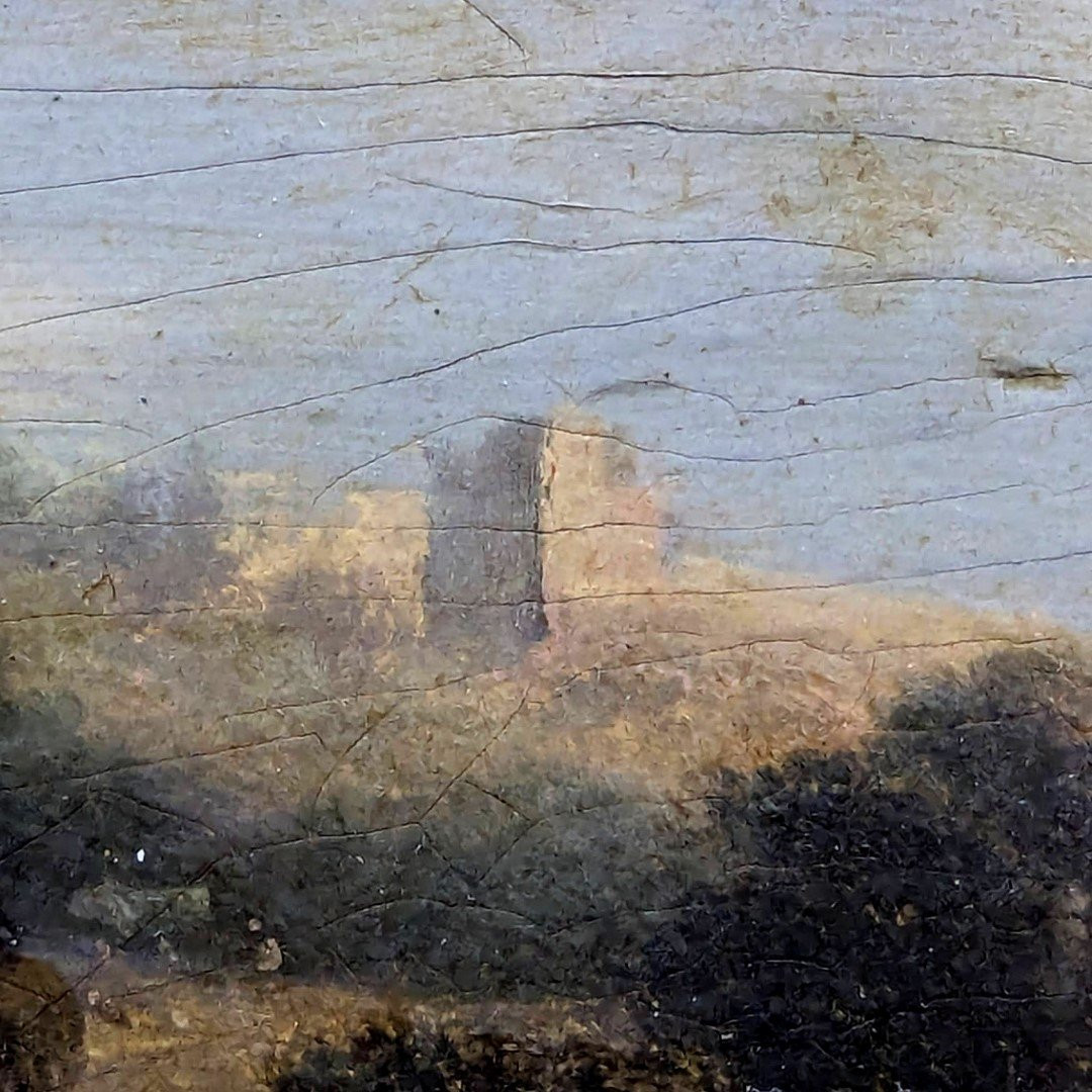 Les Moissonneurs Oil On Panel 18th Century Attributed To Théobald Michau-photo-3