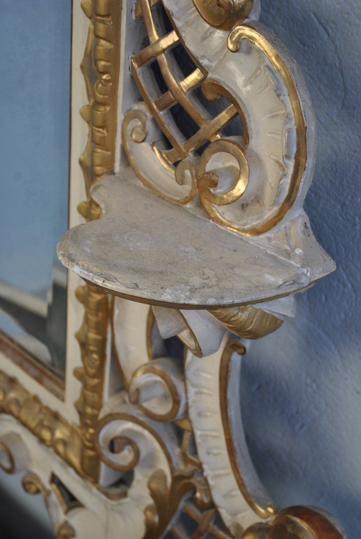 Rocaille Planter, Lacquered, Painted And Gilded From The 19th Century-photo-4