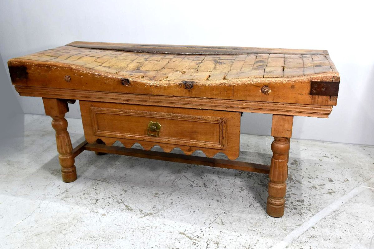 Large 19th Century Butcher's Block-photo-2
