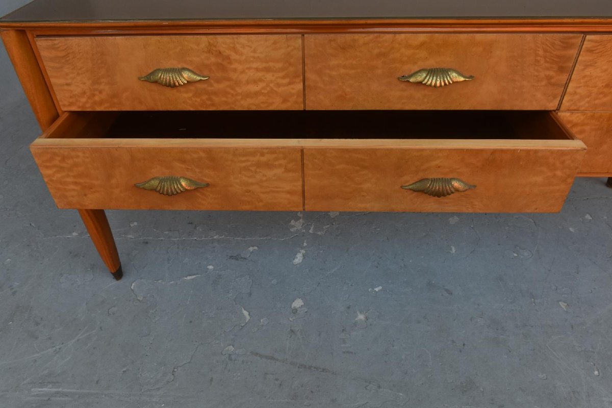1950s Sycamore Chest Of Drawers In The Spirit Of Paolo Buffa-photo-2