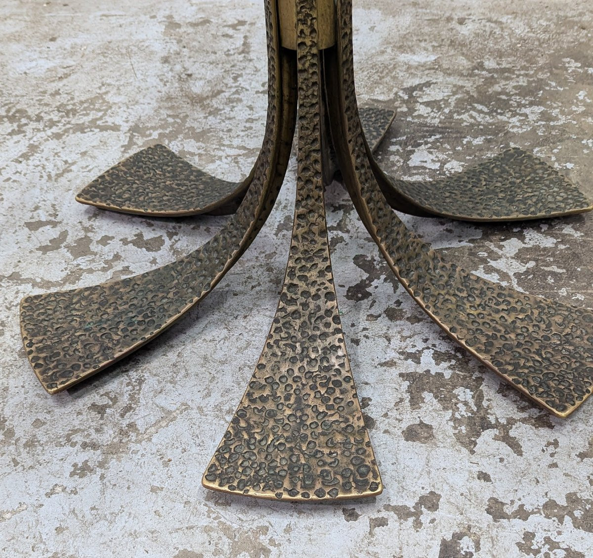 Hammered Bronze Dining Table By Luciano Frigerio-photo-3