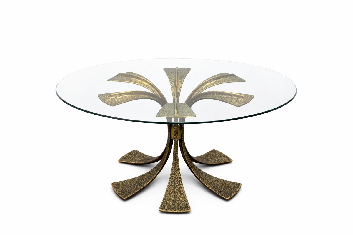 Hammered Bronze Dining Table By Luciano Frigerio-photo-1