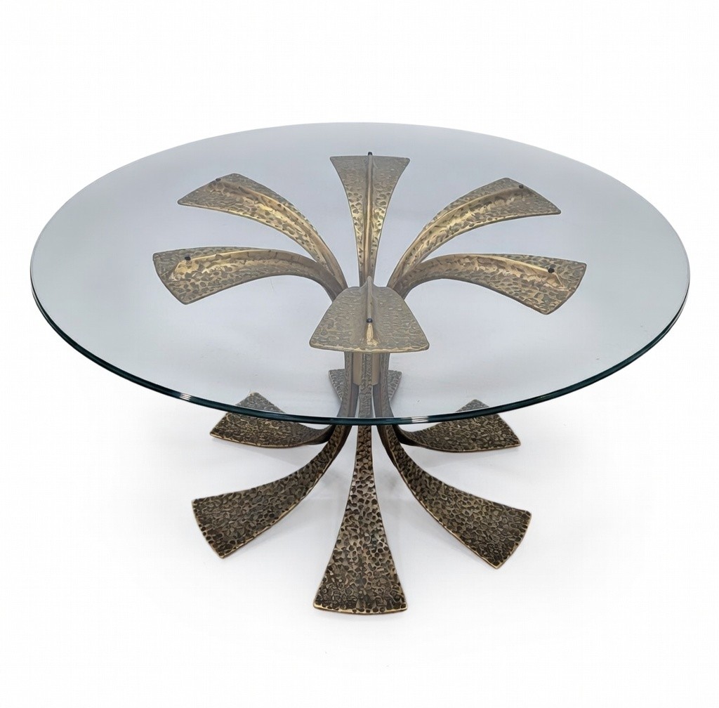 Hammered Bronze Dining Table By Luciano Frigerio