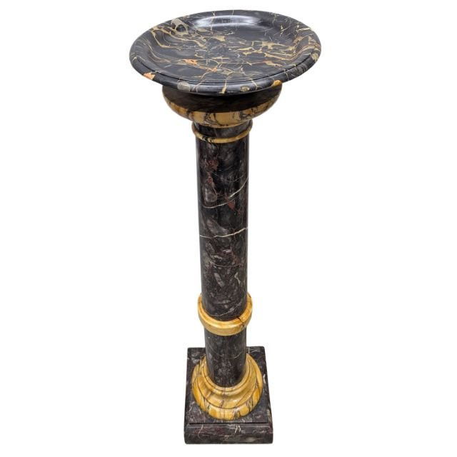 Colonne néoclassique en marbre de sienne et portor époque 1900-photo-3