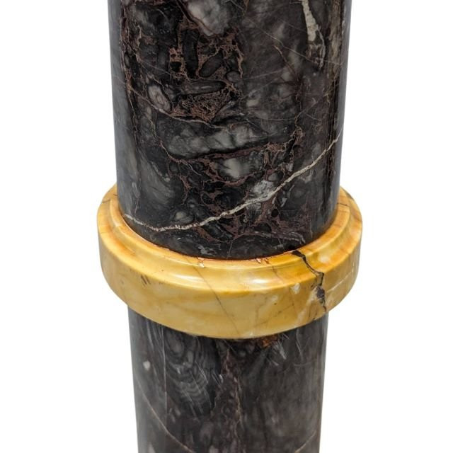 Colonne néoclassique en marbre de sienne et portor époque 1900-photo-4