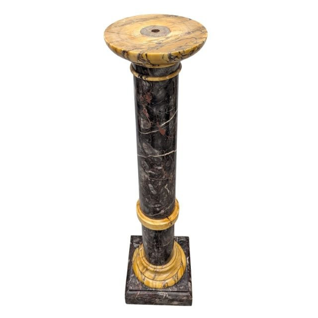 Colonne néoclassique en marbre de sienne et portor époque 1900-photo-6