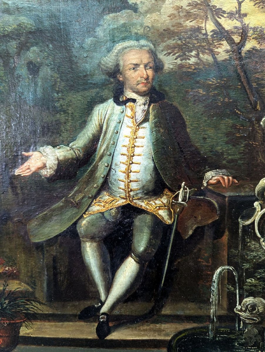 Portrait Of A Man In Arms 18th Century Period-photo-3
