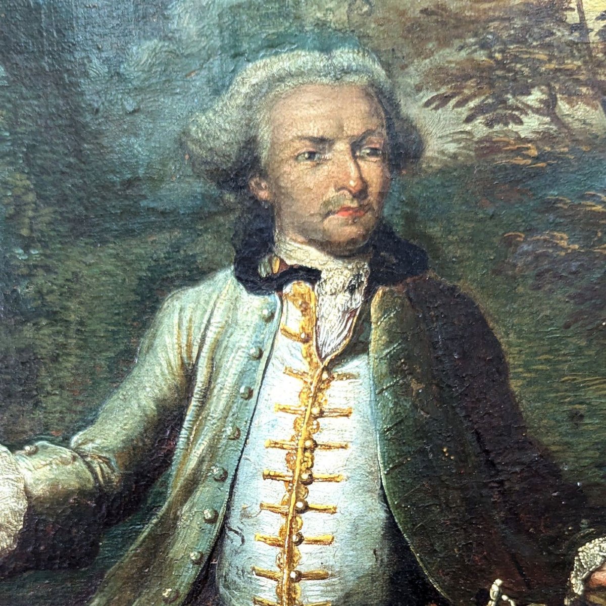 Portrait Of A Man In Arms 18th Century Period-photo-2