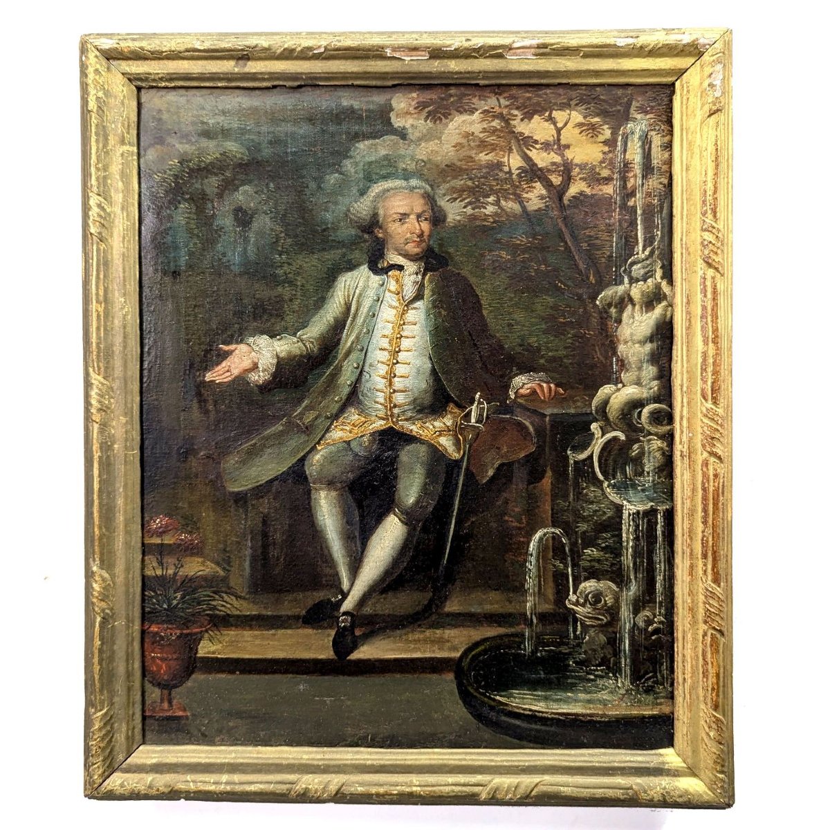 Portrait Of A Man In Arms 18th Century Period-photo-6