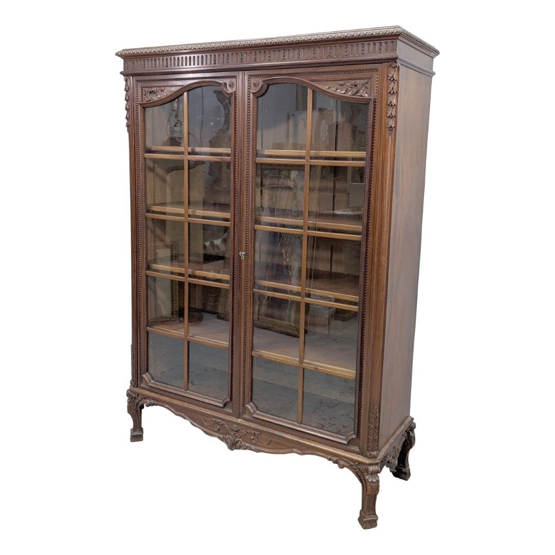 Transition-style Bookcase In Solid Mahogany-photo-2